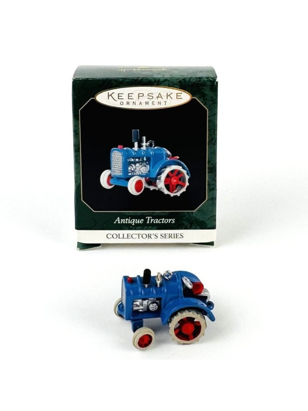Hallmark Keepsake Ornament Antique Tractor Blue 3rd Die-Cast Metal 1999